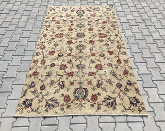 4.4 x 7.7 ft, Turkish Vintage Rug,Distressed Oushak Rug,Turkish Rug,Bohemian Rug,Distressed Rug,Boho Rug,Entrance Rug,Anatolian Rug, S 444