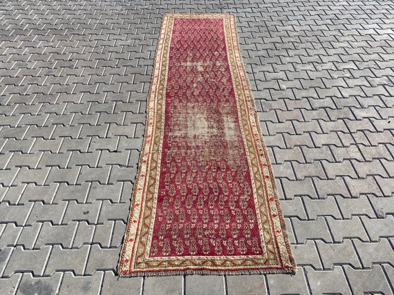 3x11 Rug,Runner Rug,Oushak Runner,Turkish Runner,Vintage Runner,3x11 Oushak Rug,Hallway Rug,Entryway Rug,Neutral Rug Runner,HandmadeRug,B382