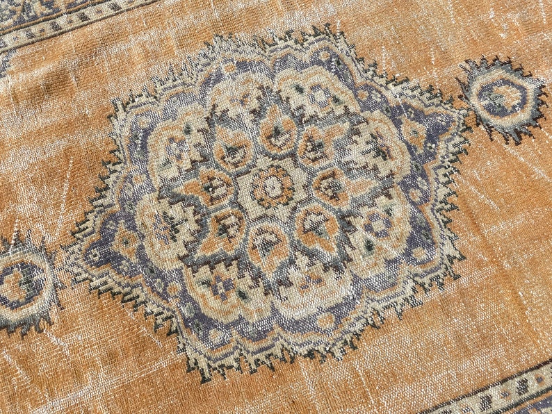 natural wool rug oushak rug turkish oversize rug 5x6.3 feet handwoven rug Free Shipping boho decor rug floor rug orange vintage rug