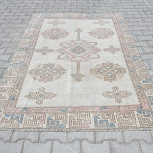 5x7 Rug, Handmade Rug, Neutral Rug, Boho Rug, Area Rug, 5x7 Area Rug, 5x7 Wool Rug, Living Room Rug, Oushak Wool Rug, Turkish Rug, Rug,A1425