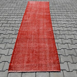 3x9 Runner Rug,Red Rug Runner,3x9 Turkish Runner Rug,Vintage Runner Rug,3x9 Oushak Runner Rug,Turkish Red Runner,Hallway Rug,Entry Rug,B1185