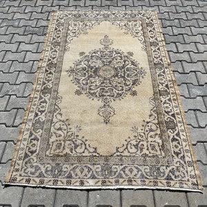 Oushak Rug,4x7 Rug,Turkish Rug,Handmade Rug,4x7 Oushak Rug,Bedroom Rug,4x7 Vintage Rug,Hand Knotted Rug,4x7 Turkish Rug,Vintage Rug,S 1005