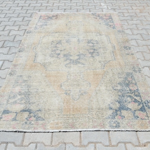 4x7, Oushak Rug, Custom Rug, Oriental Rug, Turkish Rug, 4x7 Vintage Rug, Oushak Rug 4x7, Area Rug, Wool Rug, Handmade rug, Boho Rug, A1365