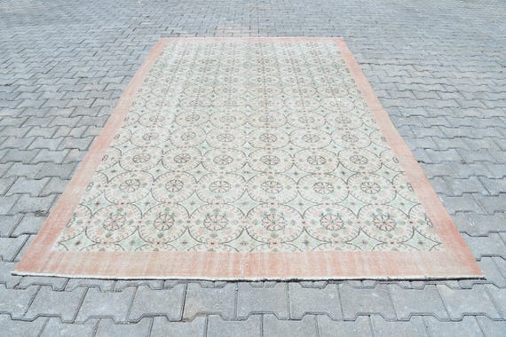 Handmade Vintage Rug,Home Decor,For Living Room Rug,Oushak Rug,Turkish Rug,Handmade Rug,Oushak Area Rug,Turkish Vintage Rug,6.7x10.4Ft,S2474