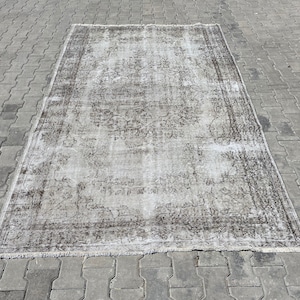 6x9 matta, vintagematta, 6x9 turkisk matta, bohemisk matta, 6x9 oushakmatta, handgjord matta, 6x9 vintagematta, ekologisk ullmatta, bondgårdsmatta, oushakmatta, S 466 bild 1