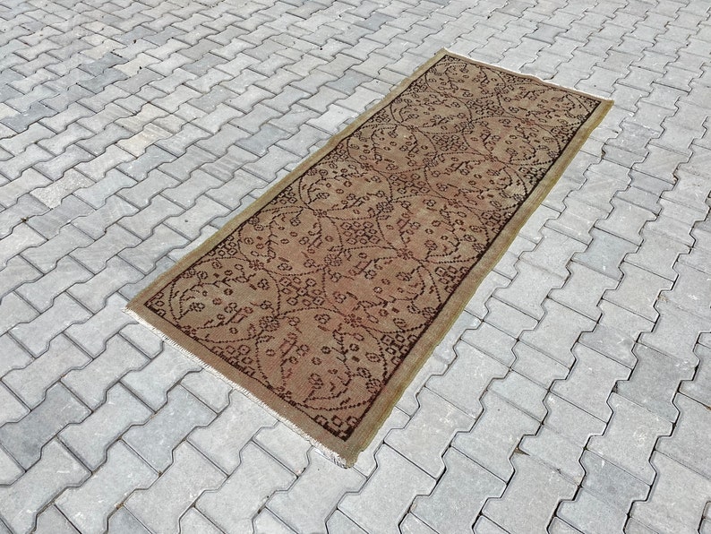 Faded Rug Bedroom Rug Vintage Rug Organic Rug 3x6.7 ft Handmade Rug Turkish Rug Oushak Rug Wool Rug Area Rug Oriental Rug