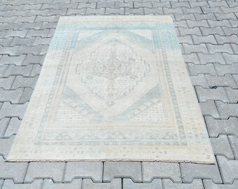 4x6 Rug, Handmade Rug, Soft Rug, Kids Rug, Bedroom Rug, Anatolian Rug, 4x6 Turkish Rug, 4x6 Vintage Rug, Vintage Wool Rug, 4x6 Oushak, A1276