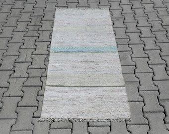 Turkish Vintage Rug,Vintage Kilim Rug,Turkish Kilim Rug,Oushak Kilim,2.3x5.1 ft,Decorative Kilim Rug,Bohemian Rug,Kitchen Rug, E 107