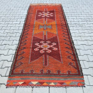 Wool Runner Rug,Oushak Runner Rug,Turkish Runner Rug,Vintage Runner Rug,Handmade Rug,Kitchen Rug,Hallway Rug,Anatolian Rug,Neutral Rug,M641