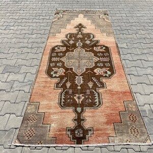 Turkish Rug,Vintage Rug,Oushak Rug,Area Rug,Turkish Carpet,Bohemian Rug,Wool and Cotton,3.5x9.3 ft,Home Living,Floor Rugs,Oushak Carpet,A515