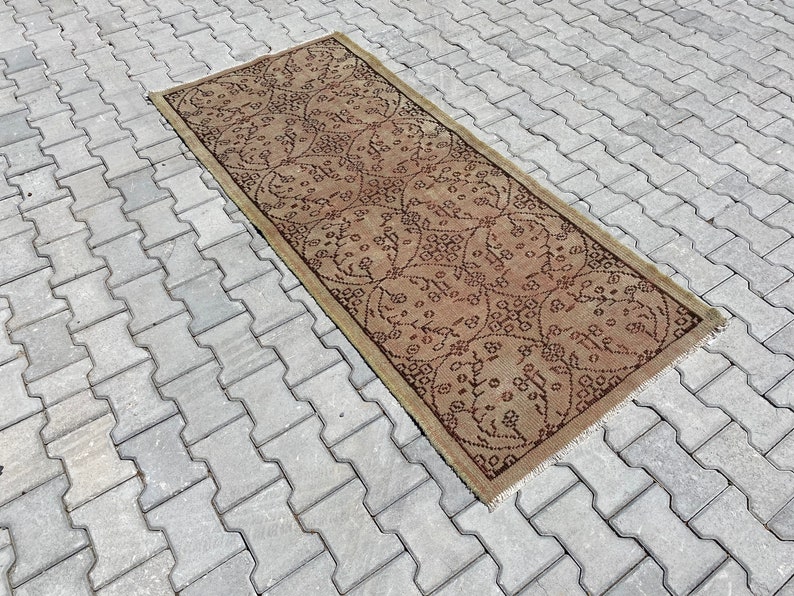 Faded Rug Bedroom Rug Vintage Rug Organic Rug 3x6.7 ft Handmade Rug Turkish Rug Oushak Rug Wool Rug Area Rug Oriental Rug