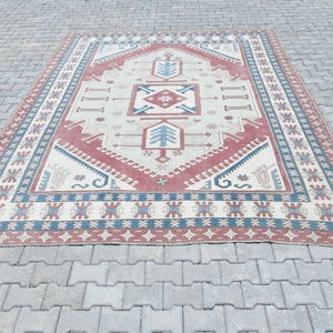 9x12 Wool Rug, Handmade Rug, Area Rug, Large Vintage Rug, Oversize Rug, Turkish Wool Rug, 9x12 Turkish Rug, 9x12 Oushak Rug, Large Rug,A1212