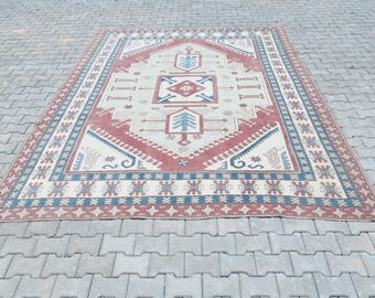 9x12 Wool Rug, Handmade Rug, Area Rug, Large Vintage Rug, Oversize Rug, Turkish Wool Rug, 9x12 Turkish Rug, 9x12 Oushak Rug, Large Rug,A1212