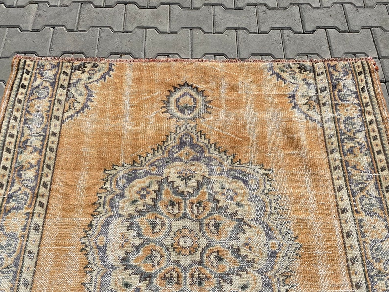 natural wool rug oushak rug turkish oversize rug 5x6.3 feet handwoven rug Free Shipping boho decor rug floor rug orange vintage rug
