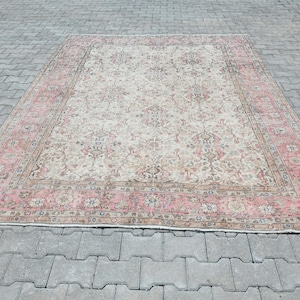 7x10 Area Rugs, Handmade Rug, 7x10 Vintage Rug, Living Room Rug, 7x10 Soft Rug, 7x10 Oushak Rug, 7x10 Turkish Rug, Oriental Rug, Rugs, S2549