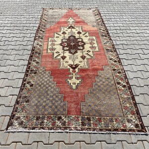 Tappeto Oushak, Tappeto turco, Tappeto Boho, Tappeto fatto a mano, Tappeto di lana, Tappeto area, Tappeto vintage, Tappeto anatolico, Tappeto vintage turco 4&#39;4 &quot;x10&#39;8&quot;, A 387