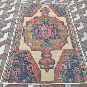4x7 Rug,Anatolia Rug,Handmade Rug,Oushak Rug,Turkish Rug,4x7 Oushak Rug,Living Room Rug,4x7 Turkish Rug,Wool Rug,Vintage Rug,Home Decor,A128