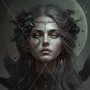 Black Moon Lilith Digital download - Astrology Zodiac - AI Art Print Printable Image stock photo PNG