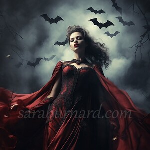 Wampir Cyfrowe pobieranie - Sztuka fantasy - Upiorny Halloween - AI Art Print Wydrukuj obraz stockowe zdjęcie PNG