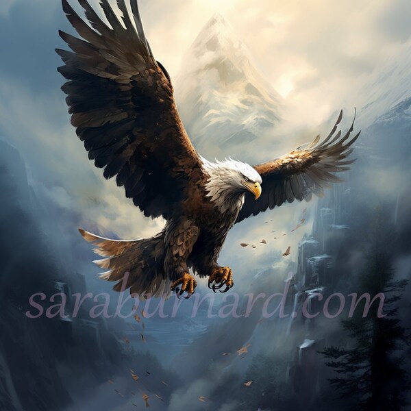 Bald Eagle Digital download - USA Patriotism America's icon - AI Art Print Printable Image stock photo PNG