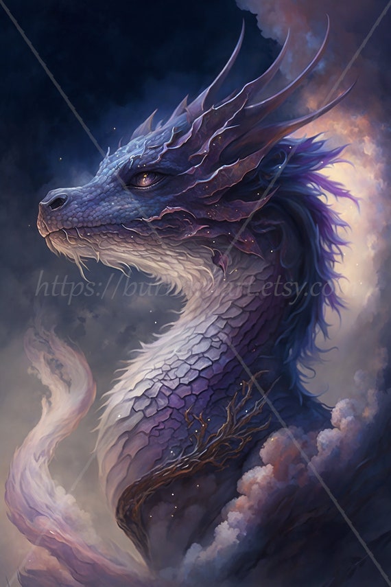 Dragon Digital download - Mythical Medieval Serpents Dragons - AI Art Print  Printable Poster Image Stock photo PNG