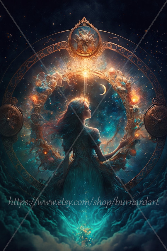 Digital download - Celestial Woman Ethereal Spiritual - AI Generated Art  Print Printable Poster Image Stock photo PNG