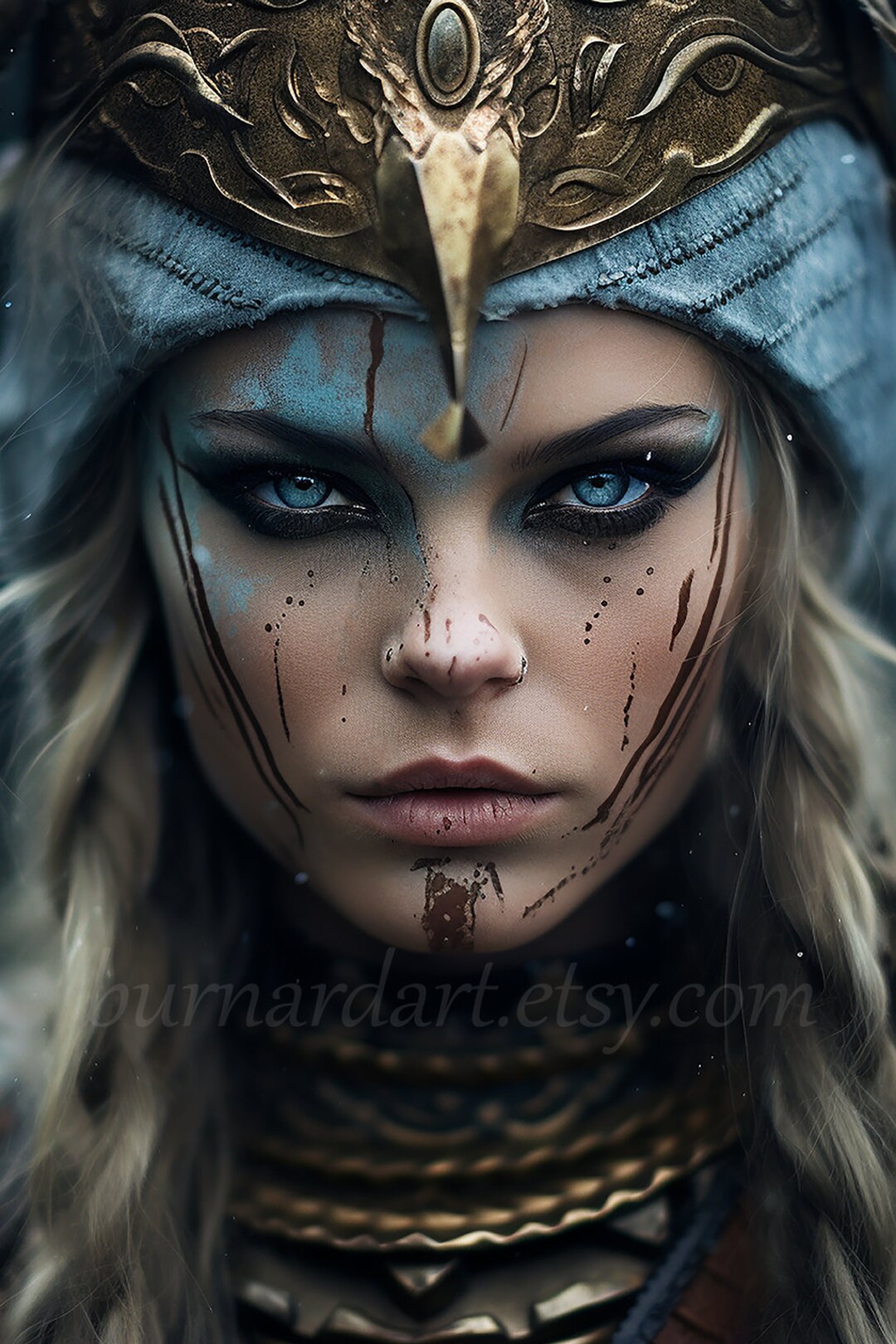 Viking Warrior Woman With War Paint Digital Download - Scandinavian ...