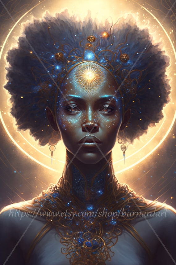 Digital download - Celestial Woman Ethereal Spiritual - AI Generated Art  Print Printable Poster Image Stock photo PNG