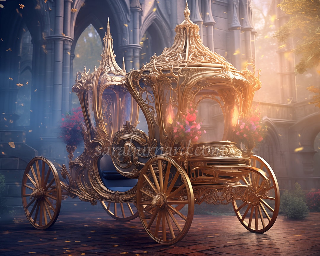 シンデレラの馬車 ハンドメイドパステル画 絵画アート原画
