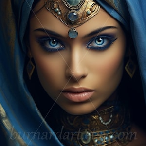 Arabian Genie Digital download - Pagan Deity Jinni Djinn Jinn - AI Art Print Printable Poster Image stock photo PNG