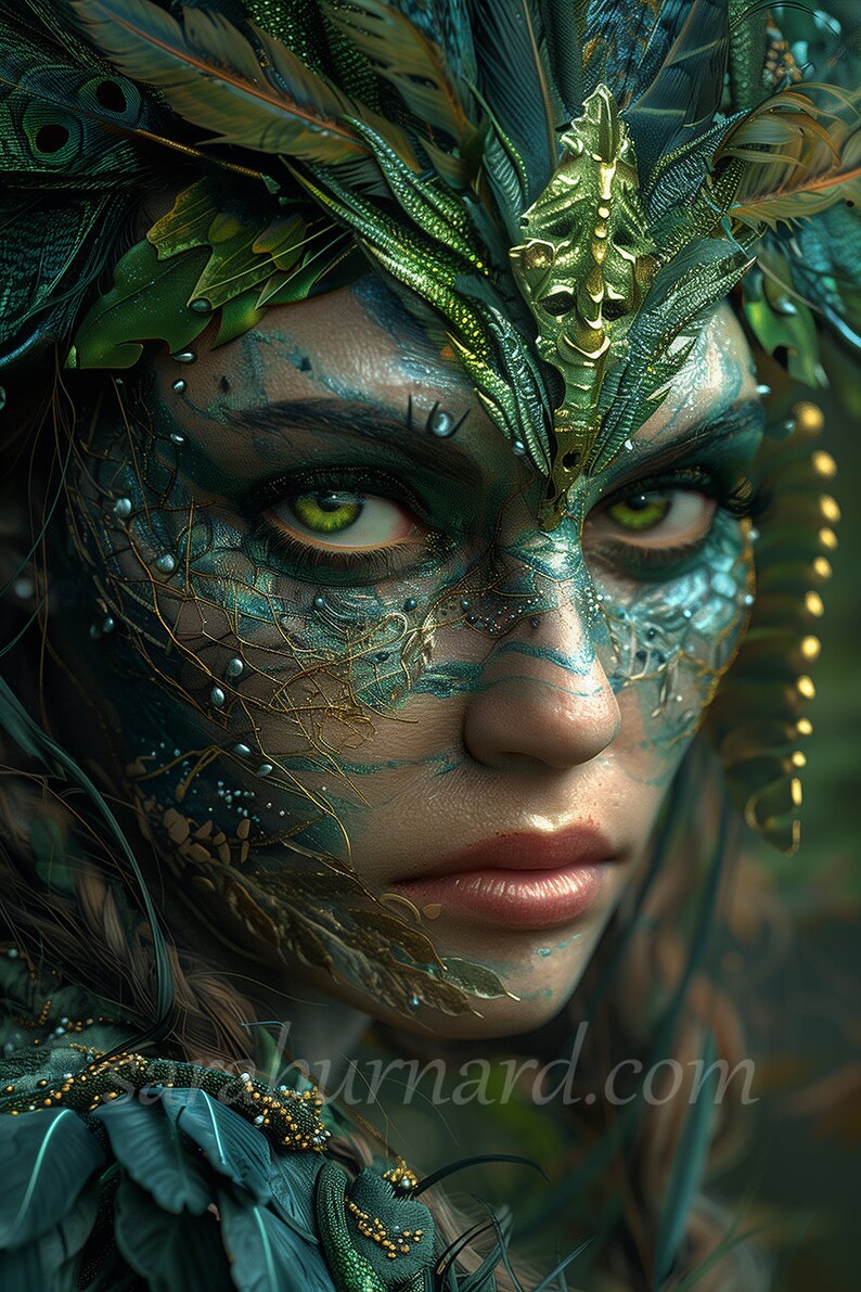 Amazonian Rainforest Goddess Digital Download - Fantasy - AI Art Print ...