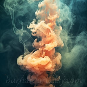 Digital download - Spiritual Cleansing - Smudging Sage Herbs Flowers - Holy Smoke - AI Art Print Printable Poster Image Stock photo PNG