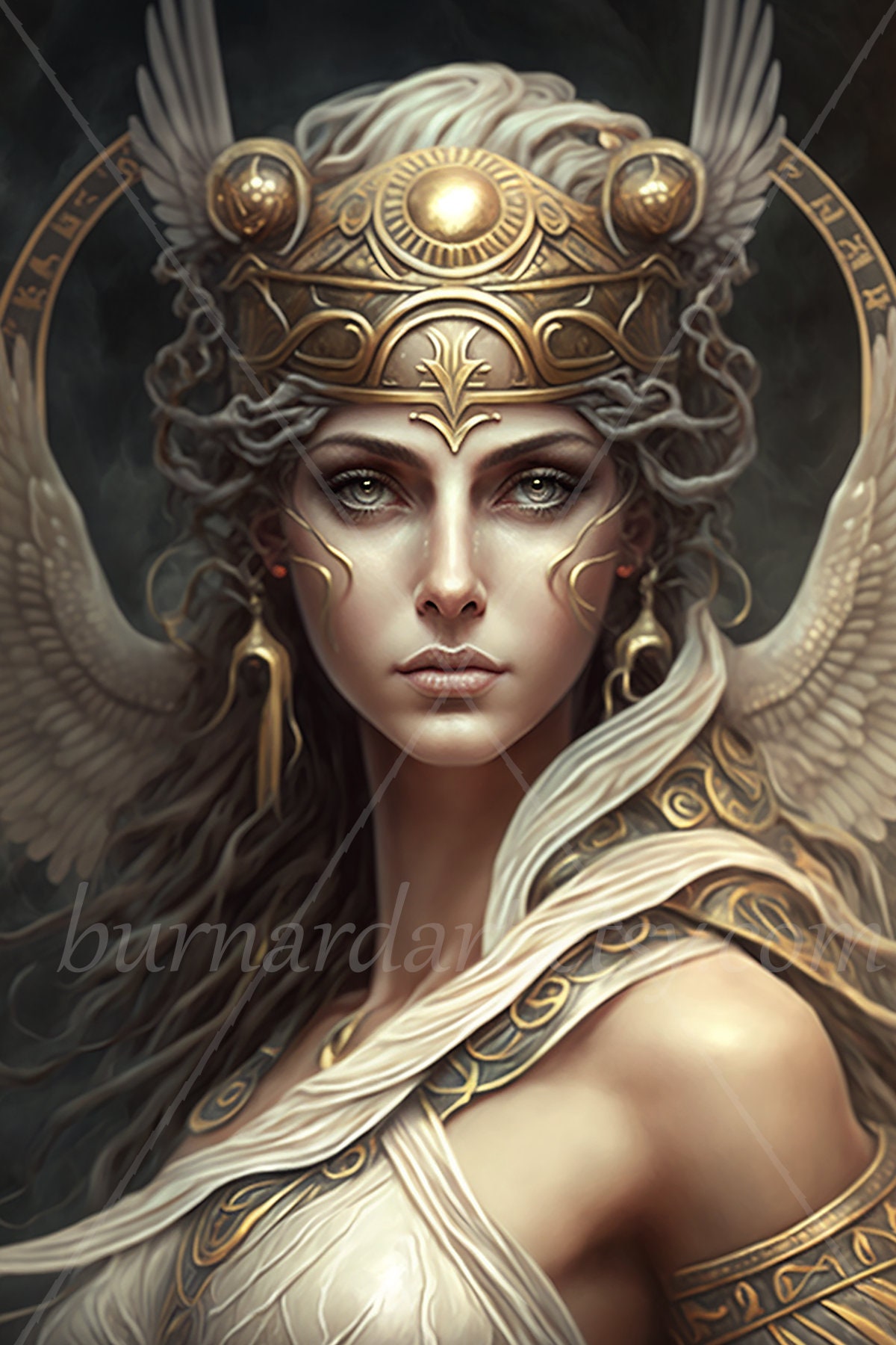 Athena Digital download - Goddess of wisdom, warfare, and handicraft -  Greek Mythology - AI Art Print Printable Image stock photo PNG