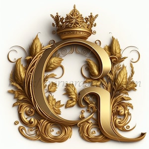 Digital download - Letter G Crown on Whitish Background Alphabet Initials Monogram - AI Generated Art Print Printable Image Stock photo PNG
