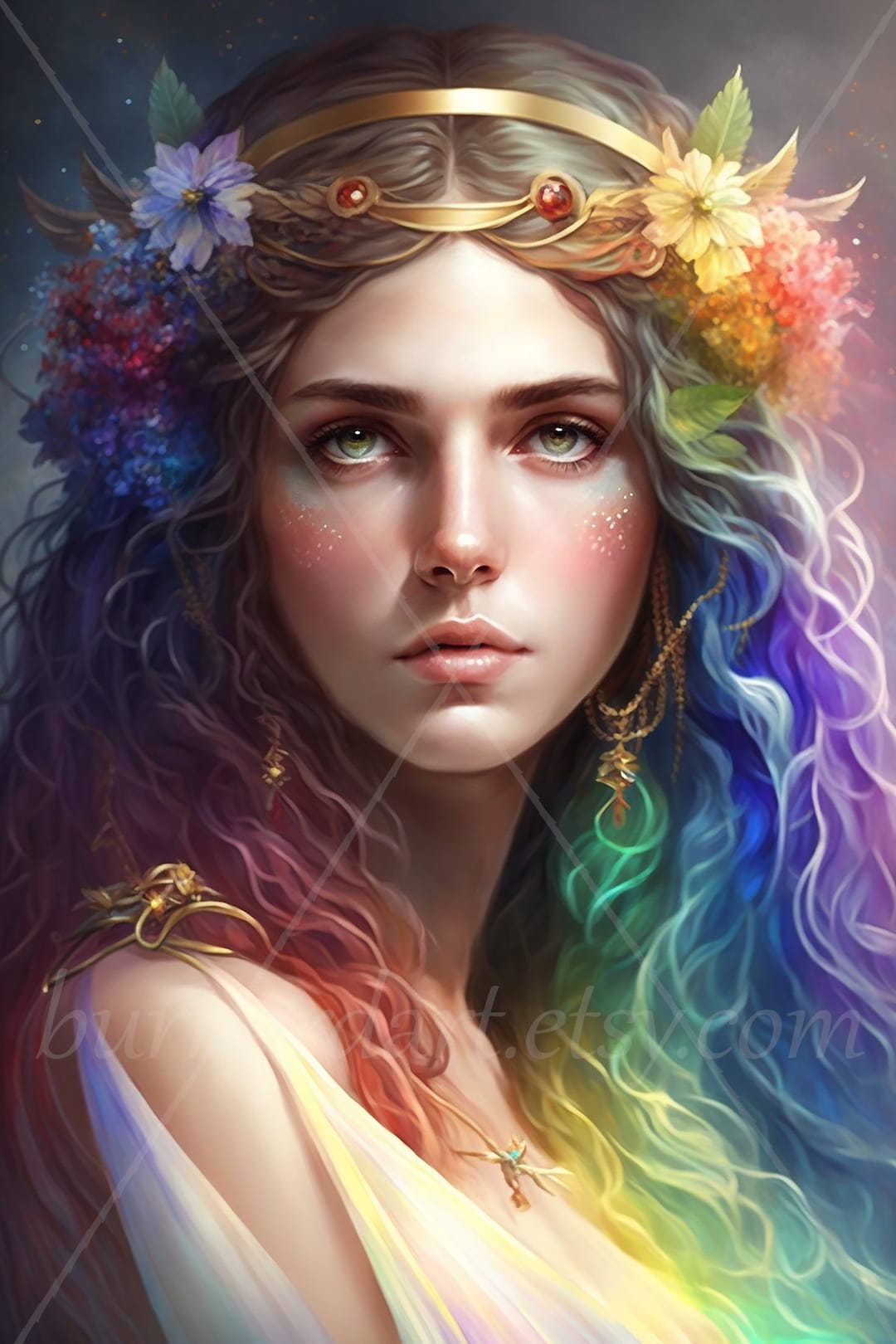 Iris Digital Download Goddess of the Rainbow and Messenger of the Gods