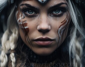 Viking Warrior Woman With War Paint Digital Download - Etsy
