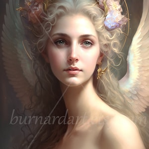 Phoebe Digital download - Bogini Przepowiedni - Mitologia Grecka - AI Art Print Wydrukuj obraz stockowe zdjęcie PNG