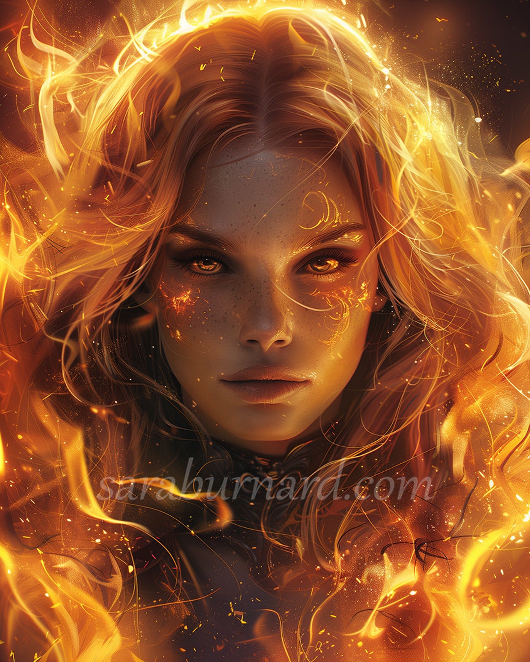 Fire Elemental Girl Art