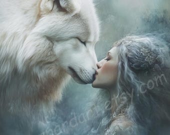 Plaque Relief Décoration Elfes Et Loups - Décoration Fantastique Avec