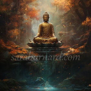 Buddha Digital download - Buddhism Siddhartha Gautama - AI Art Print Printable Image stock photo PNG