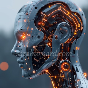 Digital download - Artificial Superintelligence Robot - Super AI - AI Generated Art Print Printable Image Stock photo JPG