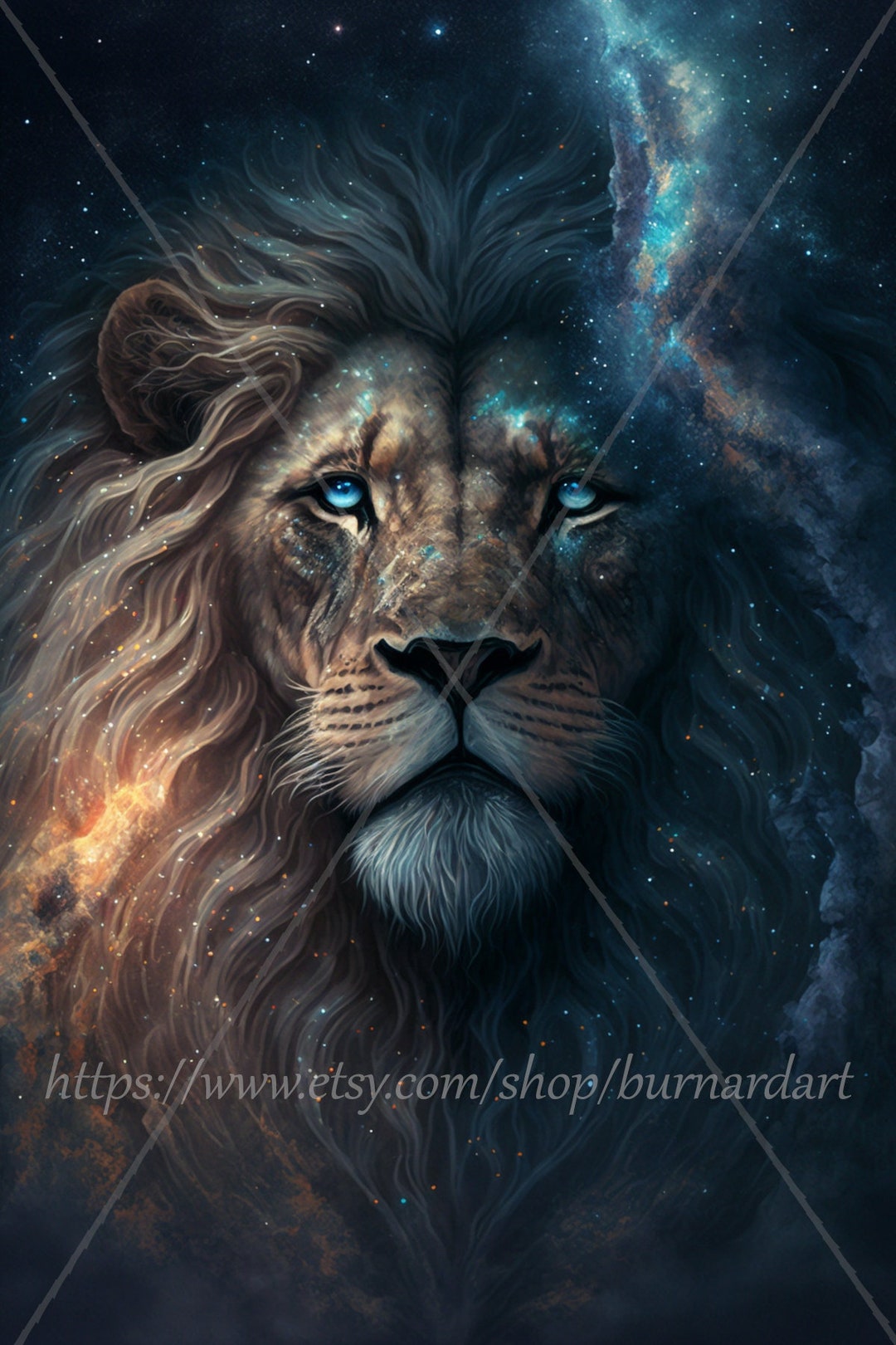 Digital Download Lion Spirit Animal AI Generated Art Print - Etsy