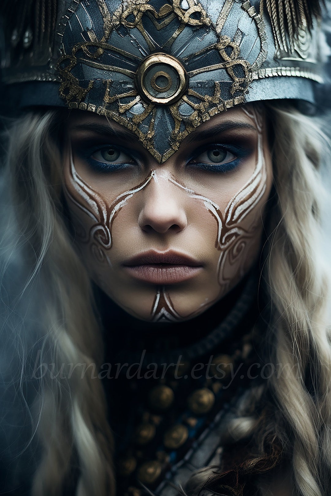 Viking Warrior Woman With War Paint Digital Download - Scandinavian ...