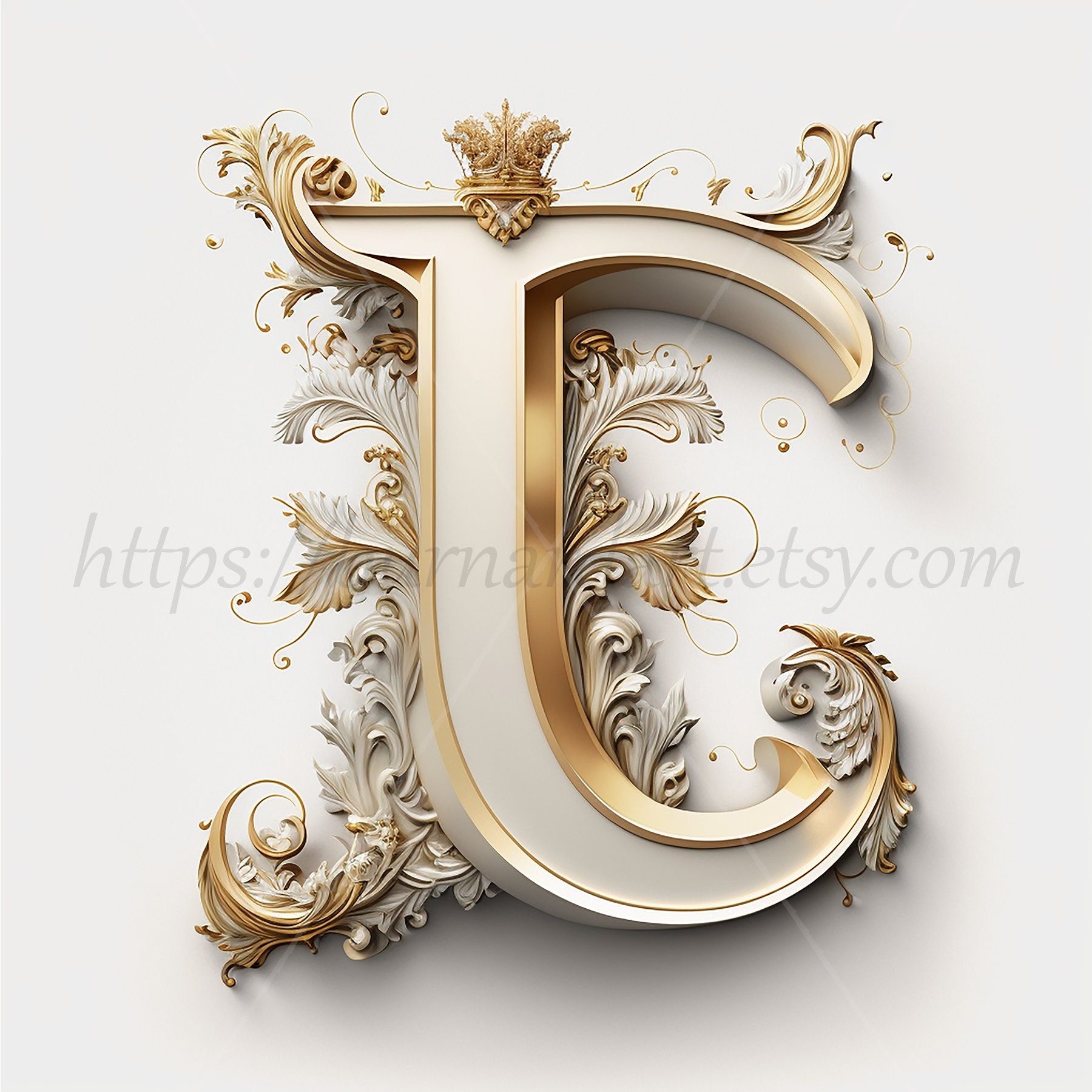 Digital Download Letter E Crown on Whitish Background - Etsy