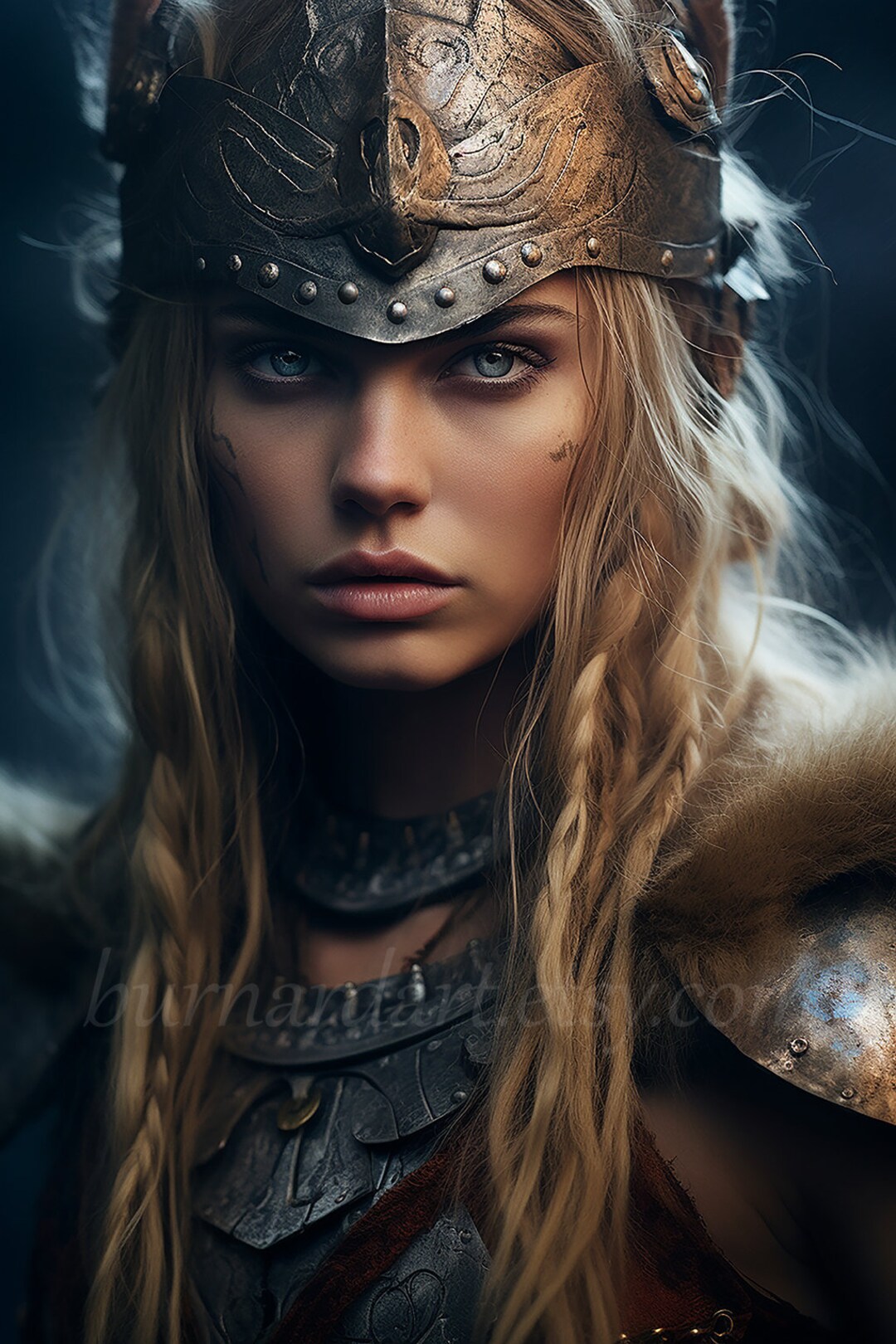 Viking Warrior Woman Digital Download Scandinavian Mythology Fantasy 
