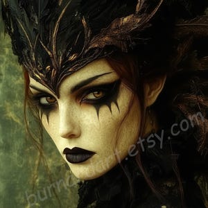 Dragon Queen - Digital Print Download - Mythical Fantasy Portrait - AI Printable Wall Art - Stock Photo JPG