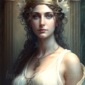 Pobierz Clio Digital - Muza Historii - Mitologia Grecka - AI Art Print Wydrukuj obraz stockowe zdjęcie PNG