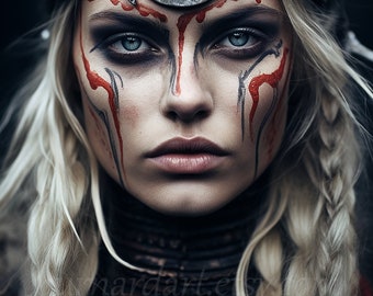 Viking Warrior Woman With War Paint Digital Download - Etsy
