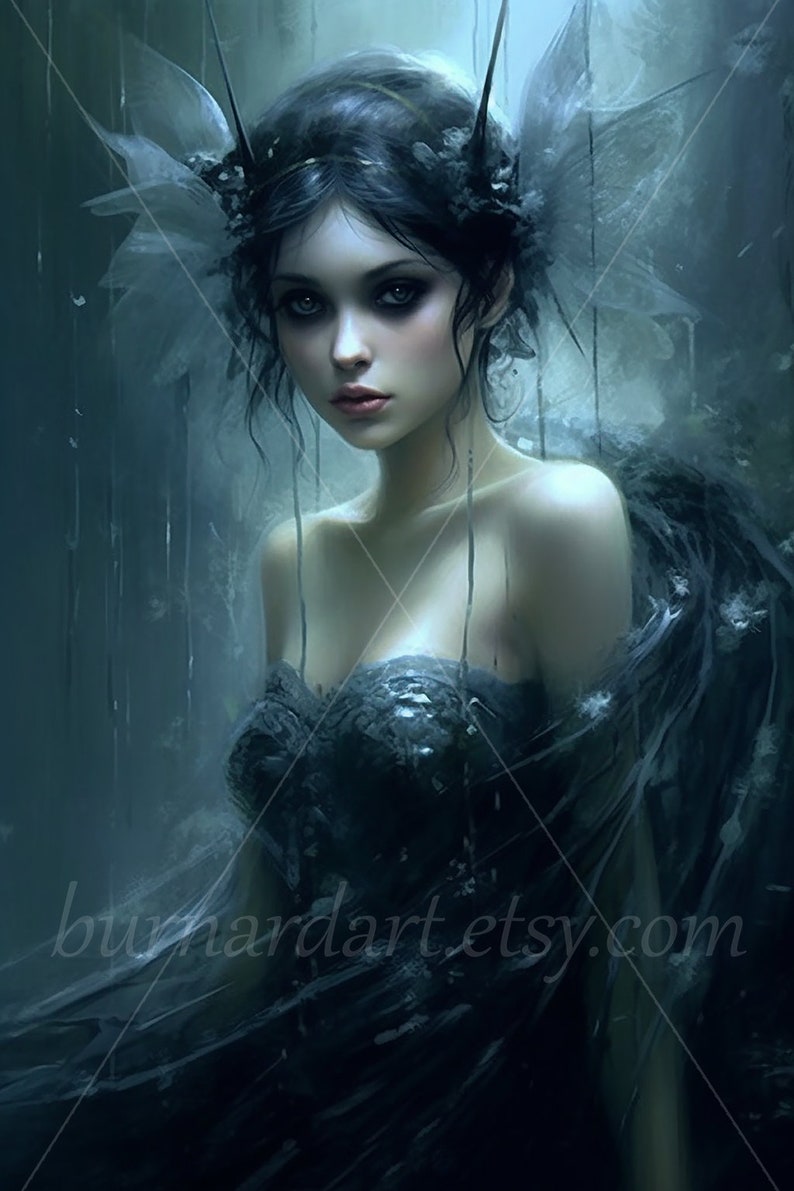 Dark Fairy Digital Download Gothic Fantasy AI Art Print - Etsy