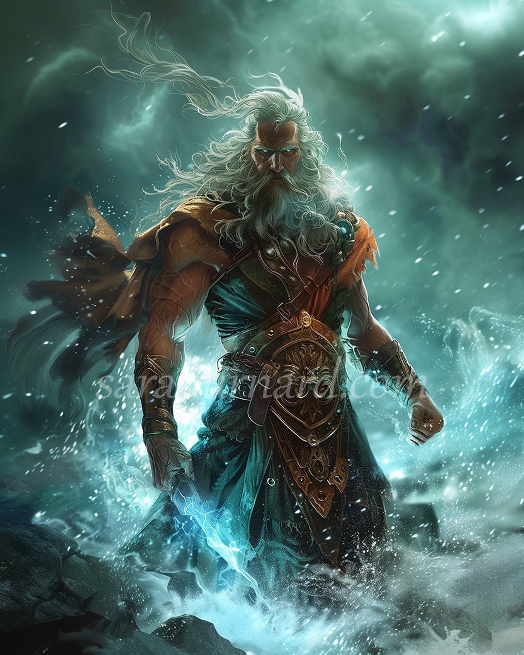 Kronos Digital Download Cronus Saturn Mythology Astrology AI Art Print